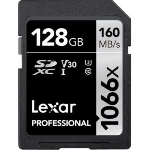 Lexar 128GB Professional 1066x SDXC UHS-I Memory Card (SILVER Series)