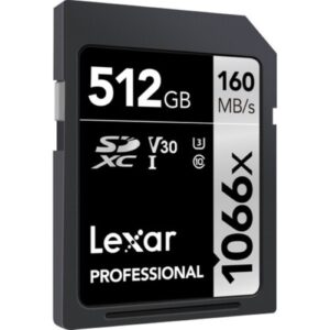 Lexar 512GB Professional 1066x SDXC UHS-I Memory Card (SILVER Series)