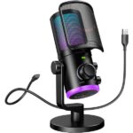 Fifine Ampligame AM6 - USB Gaming Microphone with Mute Button and Noise cancellation