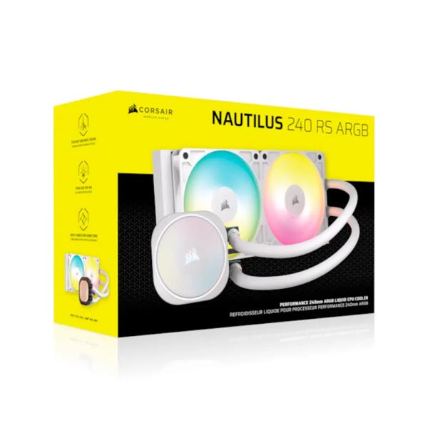 Corsair-Nautilus-240-RS-ARGB-Liquid-CPU-Cooler-White-1 Corsair Nautilus 240 RS ARGB Liquid CPU Cooler (White)