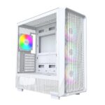 Montech X5 ARGB carbon fiber Print ATX Gaming Case – White