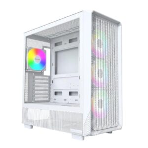Montech X5 ARGB carbon fiber Print ATX Gaming Case – White