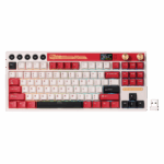RK ROYAL KLUDGE M87 Wireless Gaming Keyboard RED Famicom Beige Switch