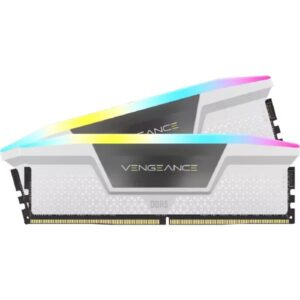 Corsair Vengeance RGB 32GB (16GB x 2) 6000MHz DDR5 RAM – White