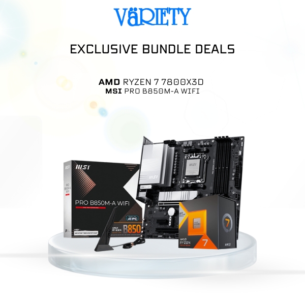Ryzen 7 7800X3D + MSI Pro B850M-A WIFI VI AMD 7000 Series Bundle 5