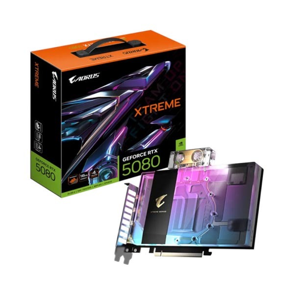Gigabyte-AORUS-GeForce-RTX-5080 Gigabyte AORUS GeForce RTX 5080 Xtreme Waterforce WB