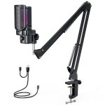 CLAW GM17 Kit Condenser RGB Gaming Mic Kit with Cardioid, Gain Knob,Headphone Monitoring, Touch Mute, Pop Filter, Type-C Mobile/PC/Mac/PS4/PS5/Tablet