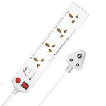 Portronics Power Plate 4 Extension Board with 4 Universal Sockets (White)