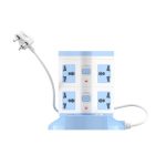 Portronics Power Plate 9 with 3 USB Ports + 8 Power Sockets Extension Board (Blue)