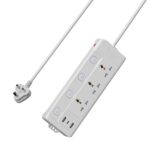 Portronics Power Plate 18 Extension Board with 3 Universal Power Sockets (White)