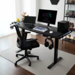 Cyberwolf Hydraulic RGB Gaming Table Regular (1100mm x 600mm) Black
