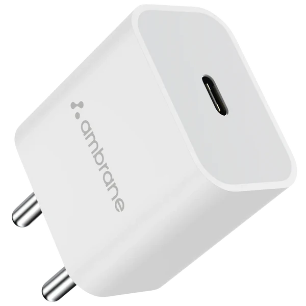 Ambrane AWC-20 PD Type C Wall Charger – White Ambrane AWC-20 PD Type C Wall Charger – White
