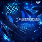 AULA F016 Ergonomic Premium Gaming & Computer Chair | Adjustable Nylon Armrests With Soft Pad | Locking-Tilt Function, Gas Lift Function | Black+Blue (F016BU) - Image 3