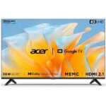 Acer 109 cm (43 inches) Advanced I Series 4K Ultra HD Smart LED Google TV, AR43GR2851UDFL (Black)