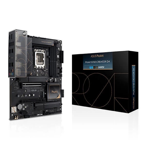 ASUS ProArt B760-CREATOR D4 Intel LGA 1700 (13th and 12th Gen) ATX Content Creator Motherboard,DDR4,PCIe 5.0,3xM.2 Slots,2.5 Gb &1Gb LAN,Front USB 3.2 Gen 2×2 Type-C,Thunderbolt(USB4®) Header ASUS ProArt B760-CREATOR D4 Intel LGA 1700 (13th and 12th Gen) ATX Content Creator Motherboard,DDR4,PCIe 5.0,3xM.2 Slots,2.5 Gb &1Gb LAN,Front USB 3.2 Gen 2×2 Type-C,Thunderbolt(USB4®) Header
