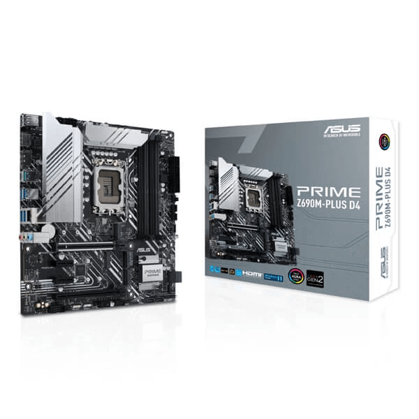 Asus-Prime-Z690M-Plus-D4-Motherboard-1.png Asus Prime Z690M-Plus D4 Intel Motherboard Supports Intel 12th, 13th & 14th Gen Processors - Image 1