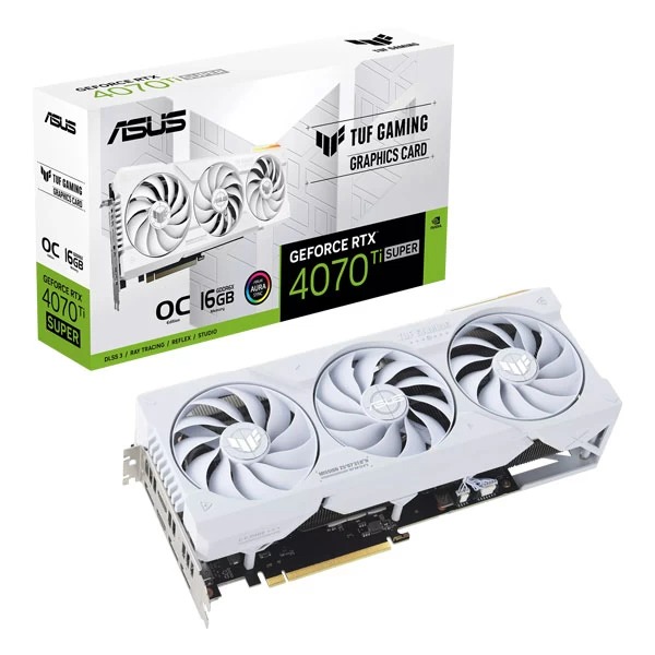 Asus-TUF-Gaming-RTX-4070-Ti-Super-White-OC-Edition-16GB-Graphics-Card.jpg Asus TUF Gaming RTX 4070 Ti Super White OC Edition 16GB Graphics Card - Image 1