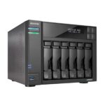 Asustor Lockerstor 6 Gen2 AS6706T - 6 Bay NAS, Quad-Core 2.0 GHz CPU, 4X M.2 NVMe Slots, Dual 2.5GbE, Upgradable to 10GbE, 8GB DDR4 RAM, Content Creation Network Attached Storage (Diskless)