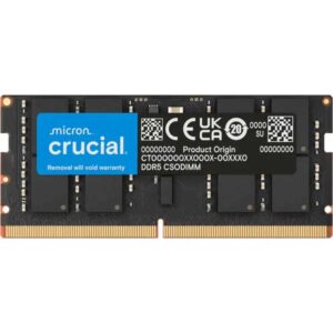 Crucial 24GB DDR5 RAM 6400MHz CL52 262-Pin CSODIMM Laptop Memory (CT24G64C52CS5)