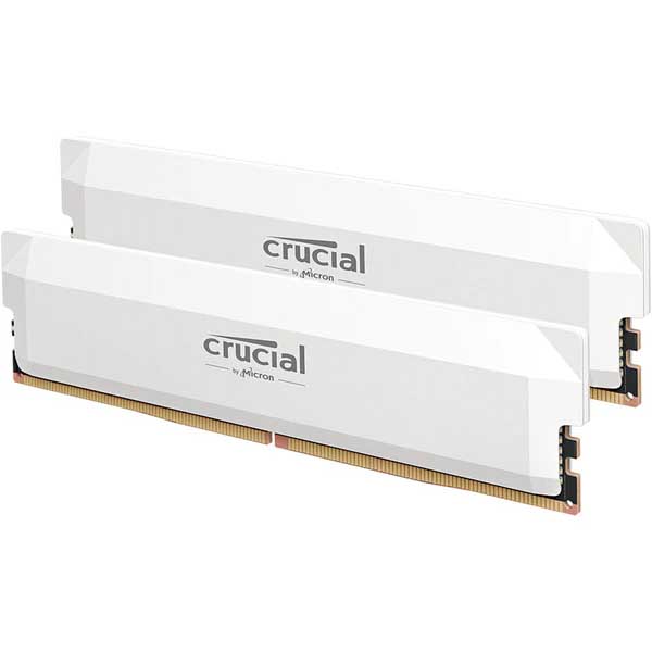 Crucial Pro Overclocking 64GB (32GBx2) DDR5 6000Mhz CL40 UDIMM OC Gaming Memory White (CP2K32G60C40U5W) Crucial Pro Overclocking 64GB (32GBx2) DDR5 6000Mhz CL40 UDIMM OC Gaming Memory White (CP2K32G60C40U5W)