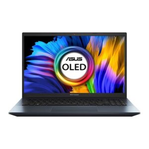 ASUS Vivobook Pro 15 OLED (2021), 15.6″ (39.62 cms) FHD OLED, AMD Ryzen 7 5800H, 4GB NVIDIA GeForce RTX 3050 Graphics, Laptop (16GB/1TB SSD/Office 2019/Windows 10/Blue/1.65 Kg), M3500QC-L1262TS + Laptop Bag