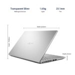 Asus VivoBook 15 Amd Ryzen 3-3250U(4Gb Ram/256Gb Ssd/Windows 10 Home+Ms Off H&S 2019+Mcafee/Integrated Vega 3 Graphics/14.0 Inches Fhd Ips/Fp Reader/1.9 Kg/Transparent Silver/1 Yr.Warranty)M415DA-EK322TS + Laptop Bag - Image 4