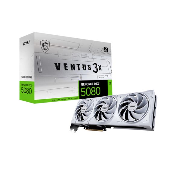 MSI-GeForce-RTX-5080-Ventus-3X-White-16GB-GDDR7-Graphic-Card-1.jpg MSI GeForce RTX 5080 Ventus 3X White 16GB GDDR7 Graphic Card - Image 1