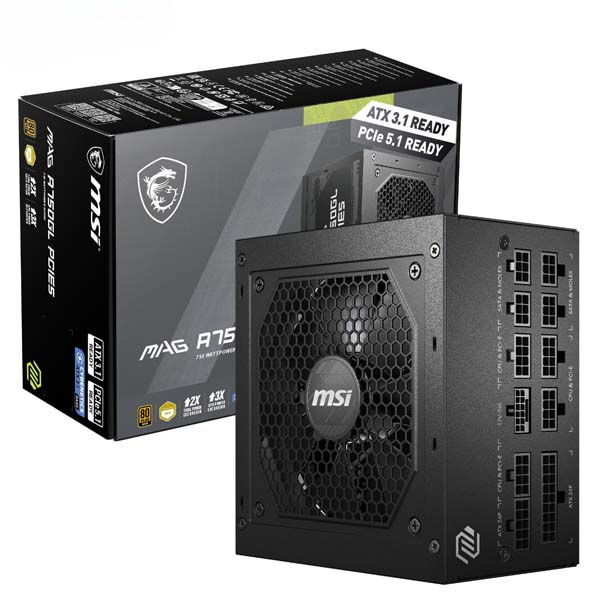 MSI MAG A750GL PCIE5 ATX 3.1 Fully Modular Smps MSI MAG A750GL PCIE5 ATX 3.1 Fully Modular Smps - Image 1