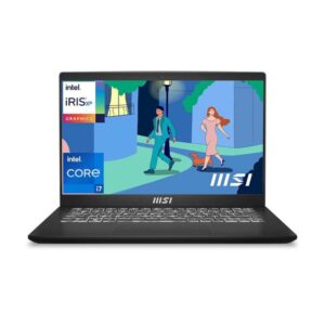 MSI Modern 14, Intel 12th Gen. i7 1255U,36CM Laptop (16GB/512GB NVMe SSD/Windows 11 Home/Iris Xe/Classic Black/1.4Kg), C12MO-1202IN