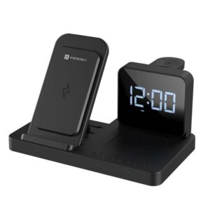 Portronics Bella 15 W 3 in 1 Wireless Charger for iPhone (Black)