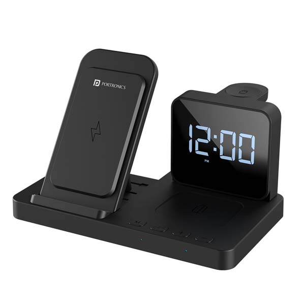 Portronics Bella 15 W 3 in 1 Wireless Charger for iPhone (Black) Portronics Bella 15 W 3 in 1 Wireless Charger for iPhone (Black)