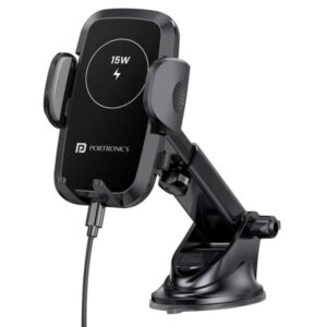 Portronics Charge Clamp 2 Mobile Holder with Wireless Charging