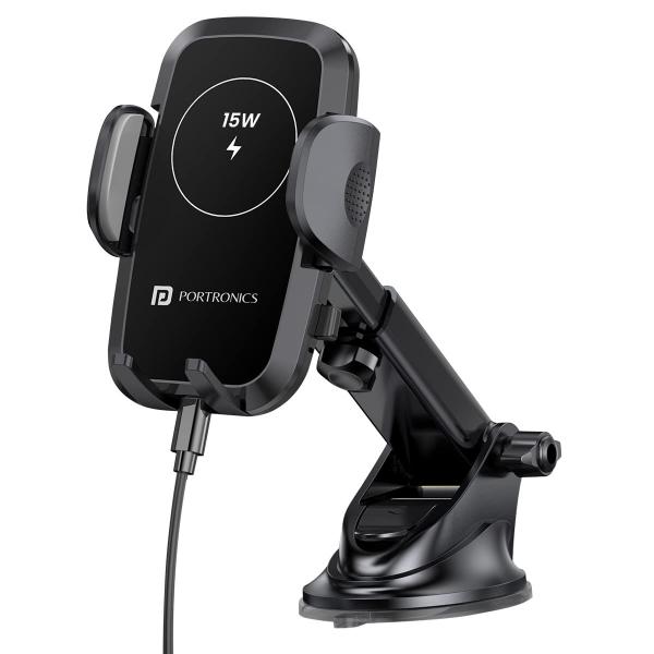 Portronics Charge Clamp 2 Mobile Holder with Wireless Charging Portronics Charge Clamp 2 Mobile Holder with Wireless Charging