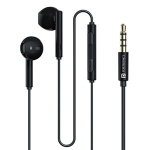 Portronics Conch Theta A 3.5mm Earphone With HD Quality In-Line Mic,14.2mm Driver Wired (Black)