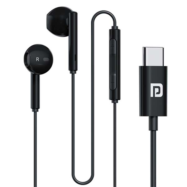 Portronics Conch Theta C in Ear Type C Wired Earphones (Black) Portronics Conch Theta C in Ear Type C Wired Earphones (Black)