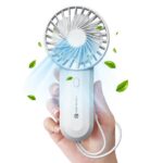 Portronics DualBreeze Handheld Mini Portable Fan (White)