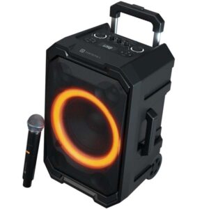 Portronics Iron Beats II 250W Wireless Bluetooth Party Speaker with Wireless Karaoke Mic (Black)