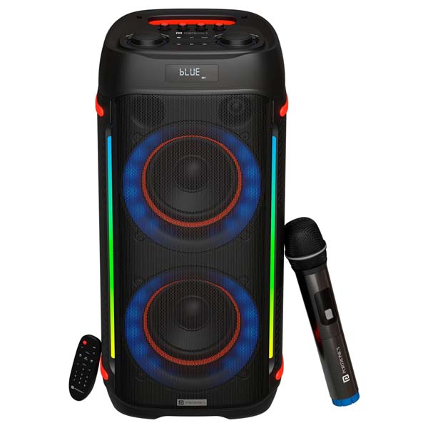Portronics Iron Beats IV 250W Wireless Bluetooth Party Speaker with Wireless Karaoke Mic (Black) Portronics Iron Beats IV 250W Wireless Bluetooth Party Speaker with Wireless Karaoke Mic (Black)