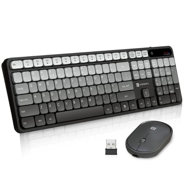 Portronics Key11 Combo Rechargeable Wireless Keyboard and Mouse Set, Bluetooth 5.3&2.4GHz Wireless,Type-C Fast Charging,Gradient Keys, Noiseless Typing, High Precision Mouse, for PC&Laptop(Grey) Portronics Key11 Combo Rechargeable Wireless Keyboard and Mouse Set, Bluetooth 5.3&2.4GHz Wireless,Type-C Fast Charging,Gradient Keys, Noiseless Typing, High Precision Mouse, for PC&Laptop(Grey)