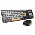 Portronics Key7 Combo Wireless Keyboard & Mouse Set with 2.4 GHz USB Receiver, 10m Working Range, 12 Shortcut Keys, Adjustable DPI, 10 Million Key Life & Click Life for PC, Laptop, Mac - Grey + Orange