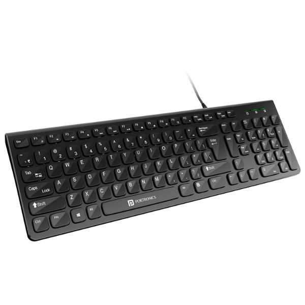 Portronics Ki-Pad 2 USB Wired Keyboard with 104 Keys, Dual Color Chicklet Keys, Rupee Symbol (₹) Key, Noiseless Typing, 1.5 m Long Cable, 10 Million Keystrokes Long Life for PC, Laptop & USB-Supported Devices (Black) Portronics Ki-Pad 2 USB Wired Keyboard with 104 Keys, Dual Color Chicklet Keys, Rupee Symbol (₹) Key, Noiseless Typing, 1.5 m Long Cable, 10 Million Keystrokes Long Life for PC, Laptop & USB-Supported Devices (Black)