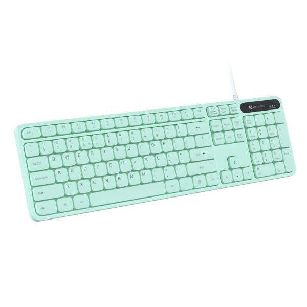 Portronics Ki-Pad 3 USB Wired Keyboard with Large Keycaps, Noise-Free Typing, Fn Multimedia Hotkeys, Full-Size Layout with Num Pad, Ergonomic Design, 1.5m USB Cable, for Laptop, PC, Mac (Green) Portronics Ki-Pad 3 USB Wired Keyboard with Large Keycaps, Noise-Free Typing, Fn Multimedia Hotkeys, Full-Size Layout with Num Pad, Ergonomic Design, 1.5m USB Cable, for Laptop, PC, Mac (Green)