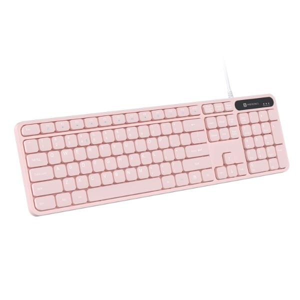 Portronics Ki-Pad 3 USB Wired Keyboard with Large Keycaps, Noise-Free Typing, Fn Multimedia Hotkeys, Full-Size Layout with Num Pad, Ergonomic Design, 1.5m USB Cable, for Laptop, PC, Mac (Pink) Portronics Ki-Pad 3 USB Wired Keyboard with Large Keycaps, Noise-Free Typing, Fn Multimedia Hotkeys, Full-Size Layout with Num Pad, Ergonomic Design, 1.5m USB Cable, for Laptop, PC, Mac (Pink)