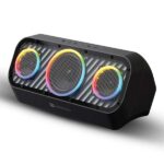 Portronics Microblast 60W HD Sound Portable Party Speaker With Bass Boost Technology, Upto 5 Hours Playtime, 2.1 Channel, RGB LED Lights, Bluetooth 5.3V, AUX In,USB Drive,SD Card, Type C Fast Charging (Black)