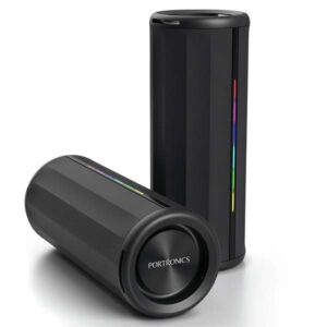 Portronics Nova 40W Portable Bluetooth Speaker with Dual Passive Radiator, Upto 5 Hours Playtime, RGB LED Lights, Bluetooth 5.3V, TWS Mode, Handsfree Calling, USB/AUX in Port, Type C Charging (Black)