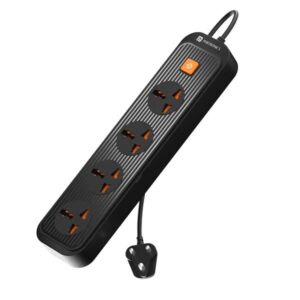 Portronics Power Plate 12 Extension Board with 4 Universal Sockets (Black)