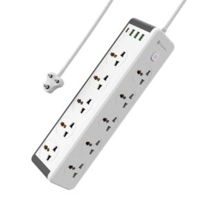 Portronics Power Plate 14 Extension Board with 10 Universal Sockets (White)