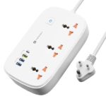 Portronics Power Plate 16 Extension Board with 45W Type-C PD Charging (6 Amp, White)