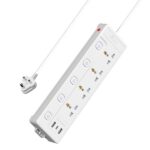Portronics Power Plate 19 Extension Board with 4 Universal Sockets (White)