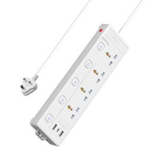 Portronics Power Plate 19 Extension Board with 4 Universal Sockets (White)
